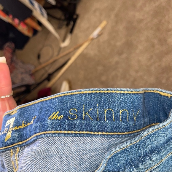 7 for all Mankind the skinny jeans denim 29" waist medium wash mid rise - Picture 4 of 9
